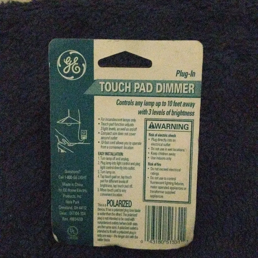 GE TOUCH PAD DIMMER PLUG IN - Picture 4 of 4